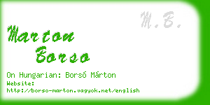 marton borso business card