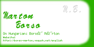 marton borso business card